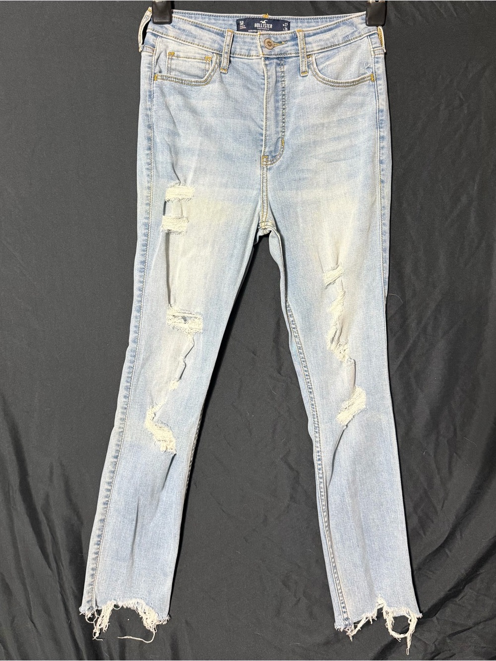 Hollister Women's 27 Ultra High Rise Super Skinny‎ Jeans Distressed Y2K